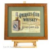 Americus Club Whiskey Ad, Pre-Prohibition