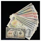 Various Vintage Canada Banknotes FV $26 CND (12)