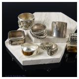6 Sterling Silver Rings + 1 Pendant