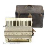White Lyric Accordion with Case