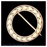 Vintage 14k Y Gold and Enamel Pin