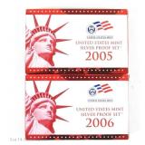 2005s & 2006s U.S. Mint 90%-Silver Proof Sets (2)