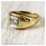10k Y Gold Ring with Diamond, Size 7