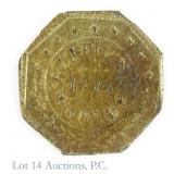 1875 Oct Ind Hd 1/2 Cal Gold Token