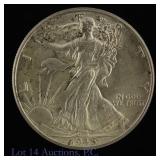 1945 USA 90%-Silver Walking Liberty 50c