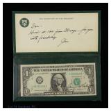 1985 USA $1 FRN James A. Baker III Signed