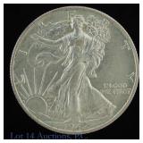 1942-D USA Silver Walking Liberty 50c (GEM BU)