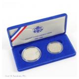1986-S USA Silver Proof Liberty Comm. 2-Coin Set