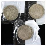1880o, 1886o & 1888o USA Silver Morgan $1 (Unc), 3