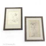 Two Degas prints from '10 Ballet Sketches'