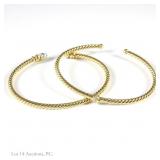 David Yurman Cablespira 18K Diamond Bracelets (2)