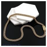 14k Y. Gold Cuban Link Chain - 10 ct.T.W. Diamonds
