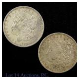 1921 & 1921-D USA 90%-Silver Morgan Dollars, 2