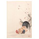 Ito Jakuchu 'Fowls' Woodblock Print