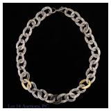 Sterling Silver & 18k Gold 18' Necklace, 2 ozt.