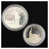 1986-S US Silver Proof Liberty Comm. 2-Coin Set
