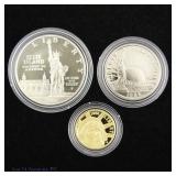 1986-S US Gold & Silv Prf Liberty Com. 3-Coin Set