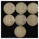 1948 - 1963 US 90%-Silver Franklin 50c (7)