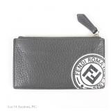 Fendi Gray Leather Card Case Wallet w/ COA