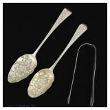 Sterling Silver Serving Spoons and Tongs
