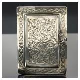 19th C. Sterling Silver Ornate Pill Or Stamp Box