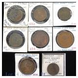 1823 - 1871 Canada Half & One Penny Tokens, 8