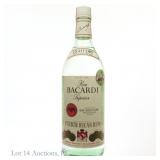 1980s Bacardi Silver Label Light-Dry Rum 1 Liter