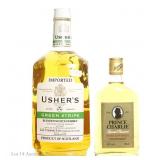 80s Usher's Handle Jug & Prince Charlie Scotch