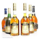 Ansac V.S. Cognac (3) & Various Brandy (3)
