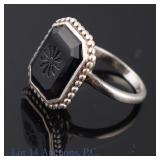 Tiffany & Co Sterling Silver Onyx Ring