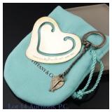 Silver Tiffany & Co E. Peretti Bookmark, Keyring