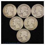 1935 - 1940 US Silver Wash 25c - Better Dates, 6