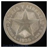 1934 Cuba 90%-Silver 1 Peso (ASW 0.77 Ozt.)