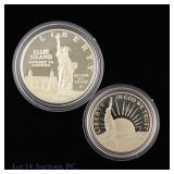 1986-S US Silver Proof Liberty Comm. 2-Coin Set