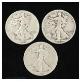 1940s, '41s & '45s Silver W/L 50c (ASW 1.0 Ozt), 3