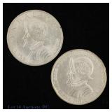 1953 & '66 Panama 90%-Silv 1 Balboa ASW 1.5 Oz, 2