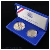 1986-S USA Silver Proof Liberty Comm. 2-Coin Set