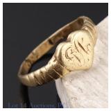 14K Y Gold Monogram Ring