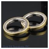Rene. E. 18k  Y. Gold and Silver Vermeil Rings (2)