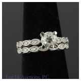14k W Gold Diamond Ring Set w/ ID