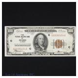 1929 US $100 Federal Reserve Bank Note - Brown CU