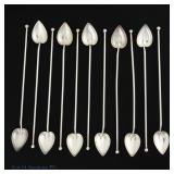 Sterling Silver Wallace Ice Tea Heart Spoons (11)