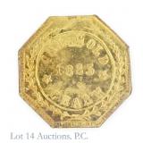1885 Octagonal California Gold 1/2 $1 Charm