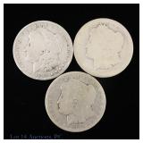 1891o, '96o & '99o Silver Morgan $1 ASW 2.2 Oz, 3