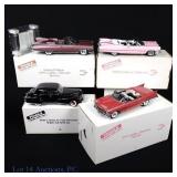 1/24 Scale Danbury Mint Cadillac Models (4)