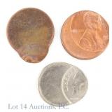 US Lincoln 1c & Roosevelt 10c Error Coins (3)