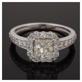 14k White Gold Diamond Engagement Ring w/ ID