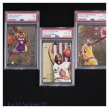 3 Kobe Bryant PSA Graded Rookie Basketball Cards