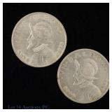 1934 & '47 Panama 90%-Silv 1 Balboa ASW 1.5 Oz, 2
