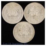 1939-1945 Mexico 72%-Silver 50 Centavos (*BU), 3